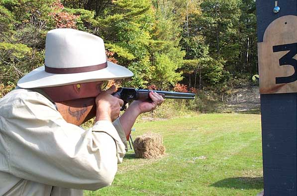 Shooting rifle at Outlaws Revenge.