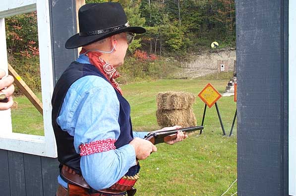 Ready to blast from the hip during Outlaw's Revenge in October 2004.