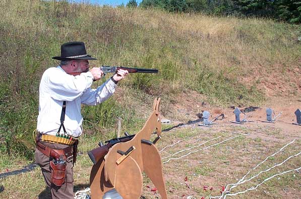 Windjammer shooting his rifle.