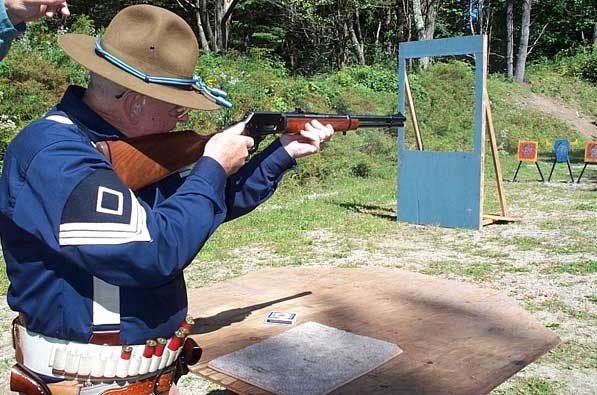 UB Mountain shooting rifle at the 2004 SASS Maine State Championships.