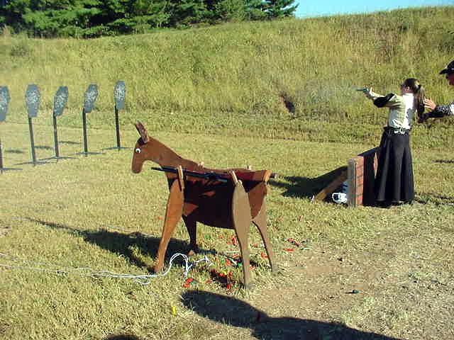 Shooting pistol at the 2005 SASS North East Regional.