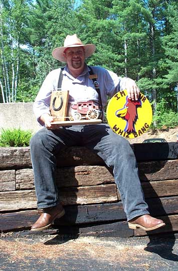 Jake Mountain with his loot ...