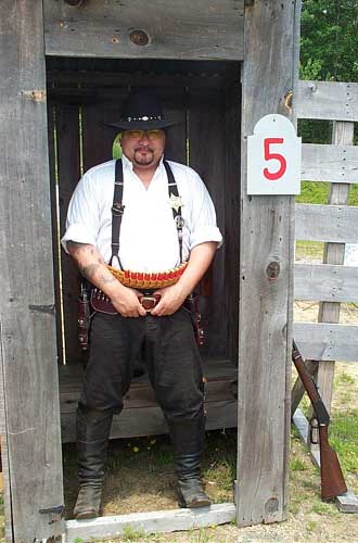 In the privy at the 2005 Flat Gap Jack Cowboy Shootout.