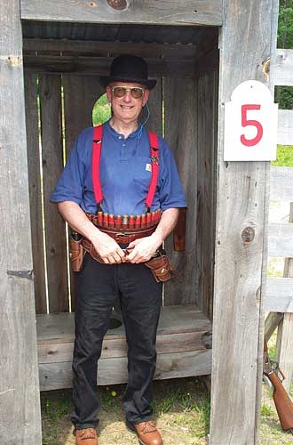 Snowflake Mountain in the privy at the 2005 Flat Gap Jack Cowboy Shootout.