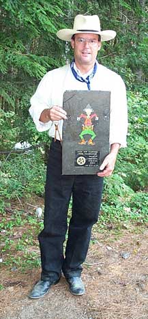 "Dead Head" with trophy from the 2002 New Hamphire State SASS Cowboy Action Shooting Championships.