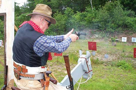 U B Mountain on his horse at the 2003 Flat Gap Jack Cowboy Shootout.