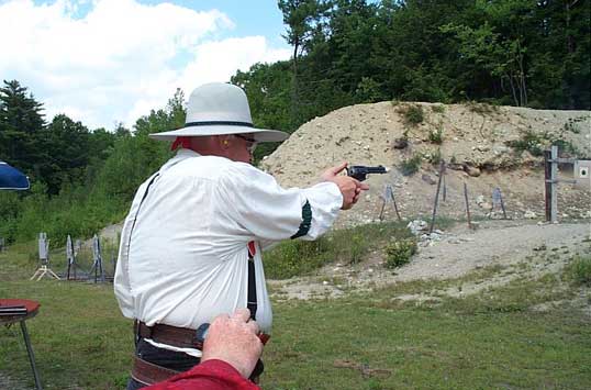 Working the hammer at 2003 NH State SASS Championships.