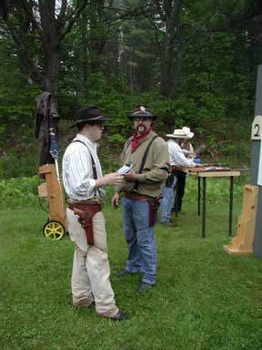 Paden (right) with Fill Wanted at the June 2003 Shoot at Falmouth.