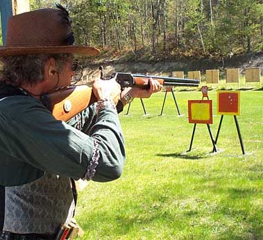 Shooting rifle at Falmouth.