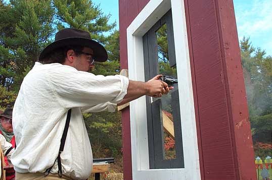 Paden with pistol at 2003 Outlaws Revenge.
