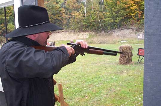 Feeding the 1897 Winchester shotgun ...