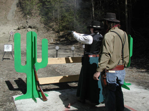 Paden serving as Range Officer for Ida Mae Holliday at June 2003 shoot.