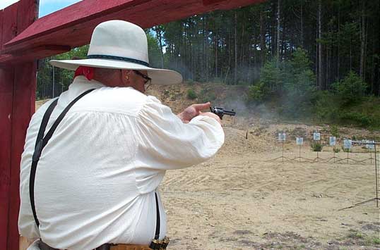 Jake shooting pistol at 2003 Fracas at Pemi Gulch.