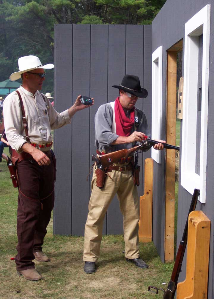 Loading his hammered double barrel shotgun ... always interesting.