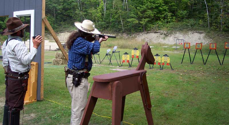 In action at the 2003 SASS Maine Championships.