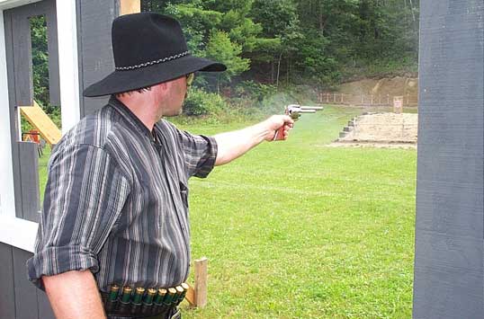 Splinter Jack shooting double duelist at August 2003 Shoot at Falmouth, ME.