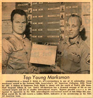 Ernest Brink, 1967 NRA All-American Rifle Team