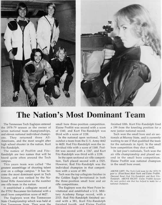 1979 TTU Rifle Team in the yearbook.