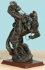 11 1/2 inch cowboy on rearing horse.