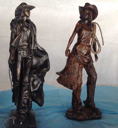 Cowgirl statues