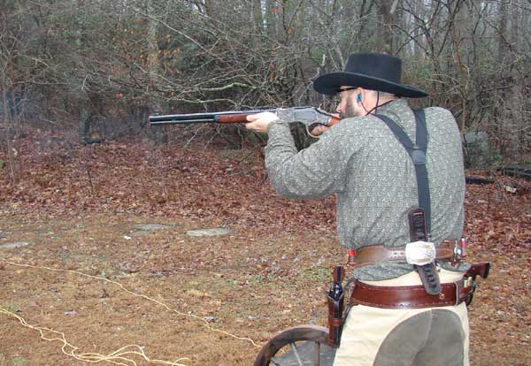 2006 SASS CT State Champion Quaker Hill Bill shooting rifle.