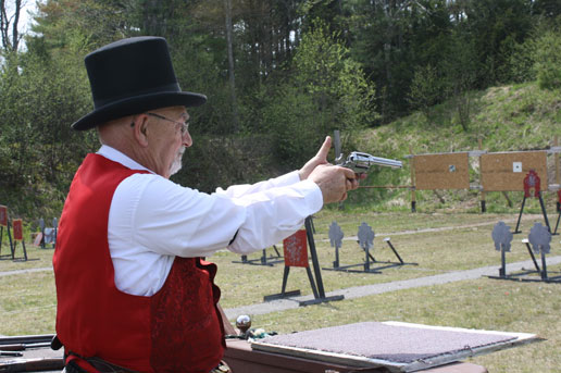 Shooting pistol ... and looking sharp.