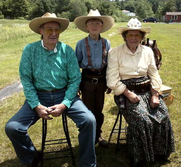 Oldest and Youngest Shooters at June 2012 Shoot: Beaver Trapper, Davey the Kidd and Bonnie Dee.