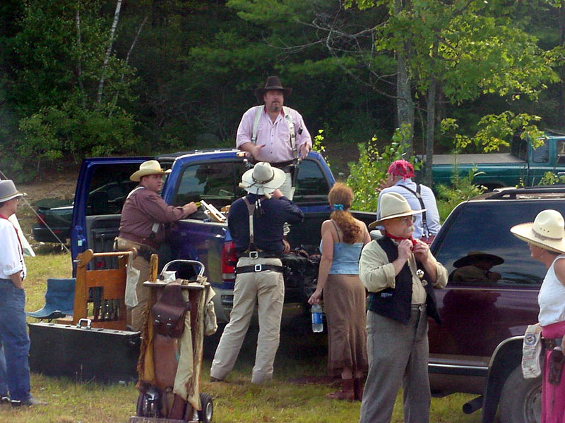 Deputy Gene with a crowd.