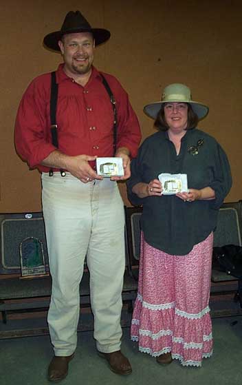 Pistol Packin' Punky with her 2004 SASS NH State Championship buckle.