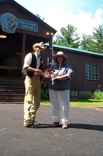 Pistol Packin' Punky with her 2005 SASS NH State Women's Championship Trophy.