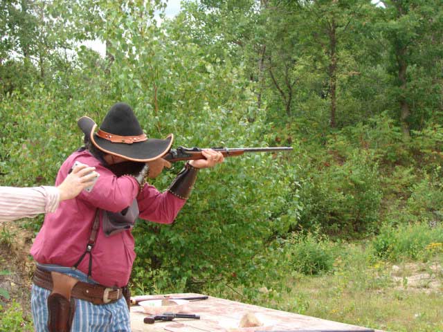 ... and with his 1873 Springfield carbine.