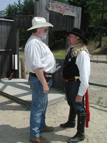 Talking with pard Wild Bill Blackerby at Pemi.