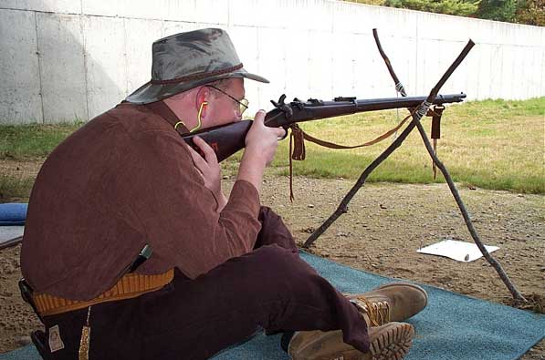 Shooting off cross-sticks in October 2004.