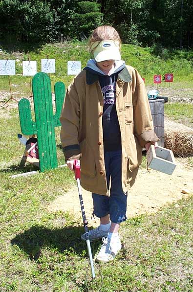 Dead Head's daughter helping pick up brass.