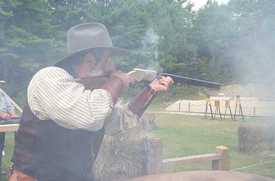 Shooting the Henry rifle.