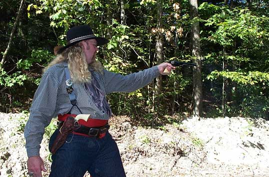 Taking aim at the 2003 SASS Maine State Championships.