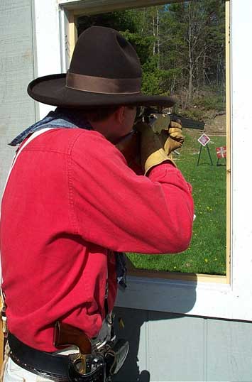 Dakota Joe with Henry rifle at the May 2003 Hurricane Valley Ranger's Shoot.