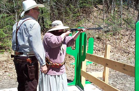 Pistol Packing Punky being timed by Bullseye Bade.