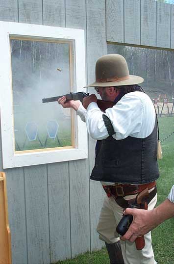 Rawhide Rod shooting rifle at Falmouth, ME.