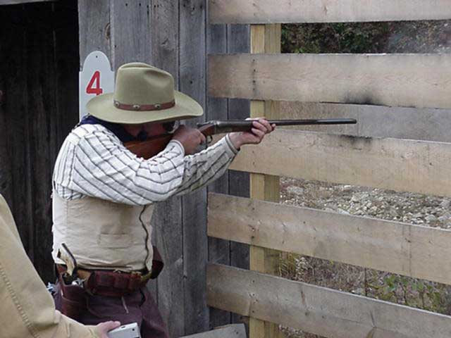 Protecting the outhouse and corral.