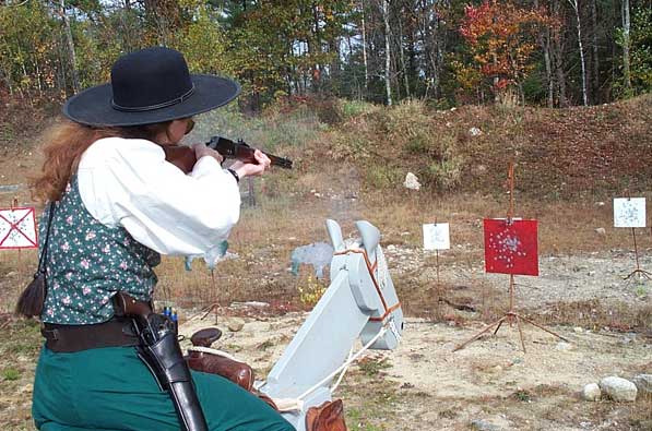 ... then with her rifle ...