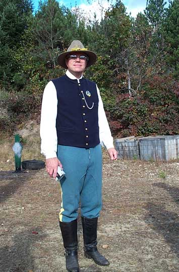 Dakota Joe stripped for action with the timer at the 2002 Ghost Riders Revenge at Kinnicum Creek.