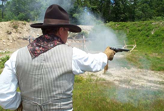 Cocking the his Colt ...