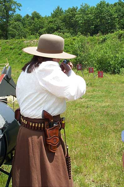 Shooting rifle in Keene in June 2004.