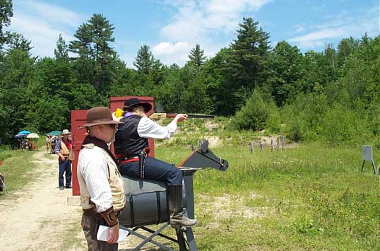 Wild Bill shooting his 1866 off the horse at Keene, NH.