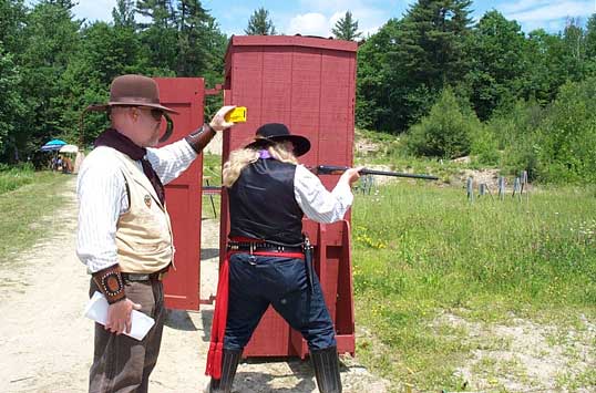 Wild Bill Blackerby with shotgun at Keene, NH in late June 2003.