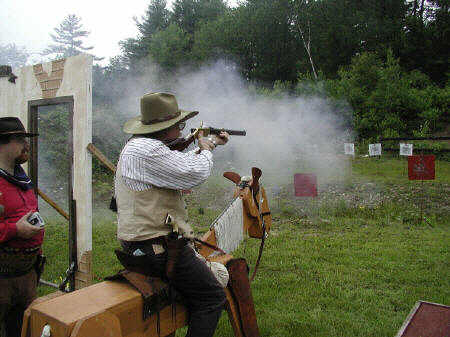 Shooting off the horse at Kinnicum Creek.