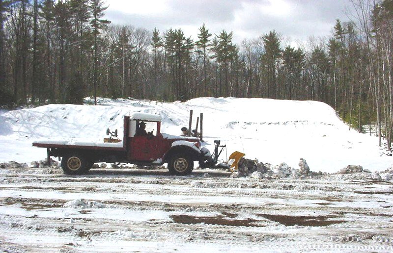 Clearing the snow in Newton, NH.
