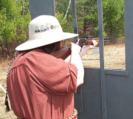 Pistol Packing Punky with rifle at Pelham, NH in April 2004.