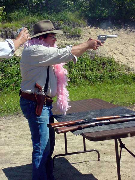 CC Slaughter with boa at Pelham, NH in July 2003.